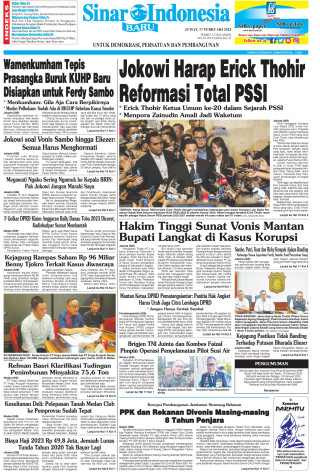 Jokowi Harap Erick Thohir Reformasi Total PSSI