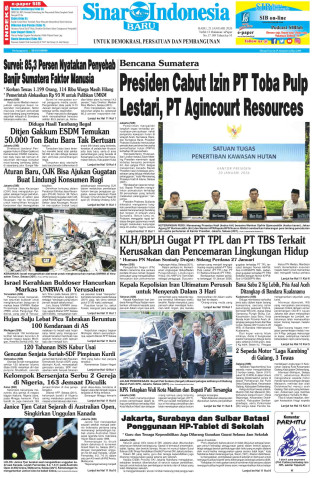 Presiden Cabut Izin PT Toba Pulp Lestari, PT Agincourt Resources